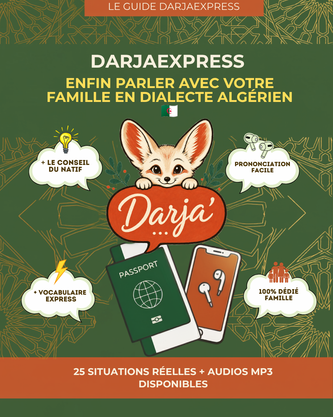 Couverture du guide DarjaExpress : enfin parler avec votre famille en dialecte algérien